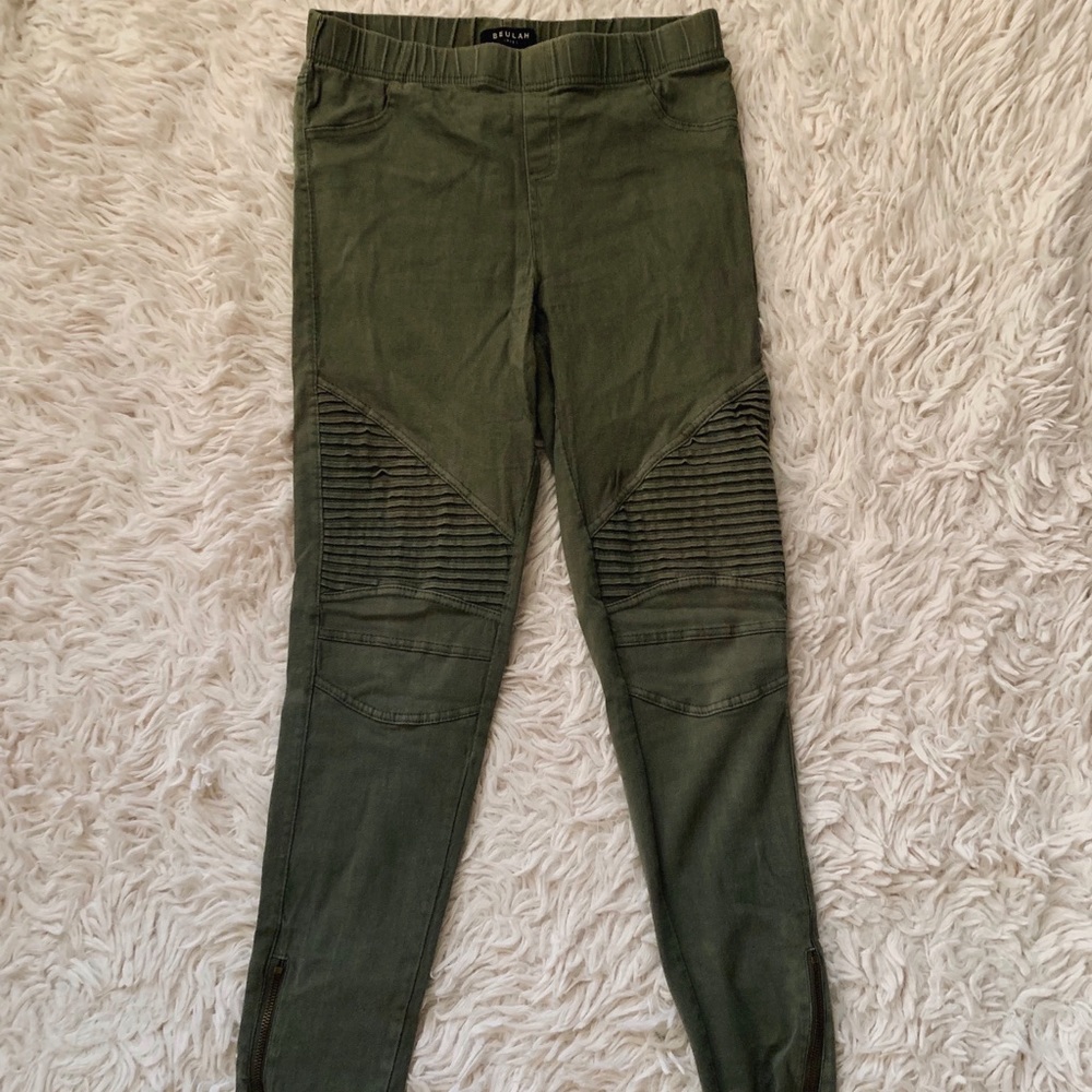 Olive Moto Jeggings